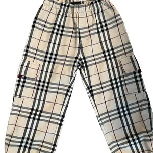 Burberry Kids Nova print check cargo pants. Size 4